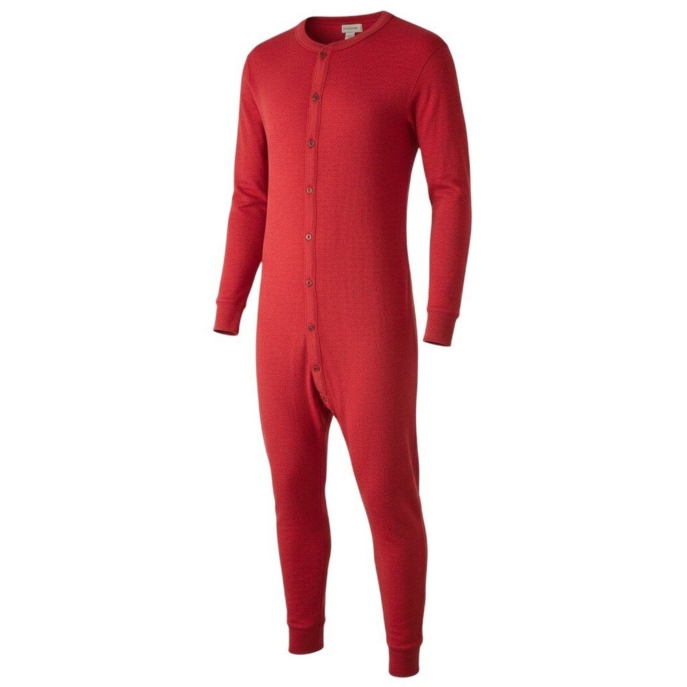 L.L. Bean Mens XL Tall Red Thermal Union Suit Button Long John ODBJ9 Canada